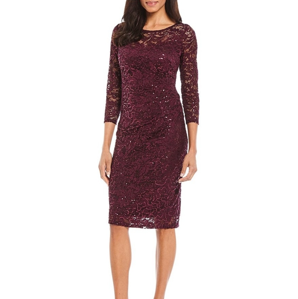 Sequin Lace Sheath Dress
